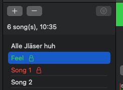 Song list